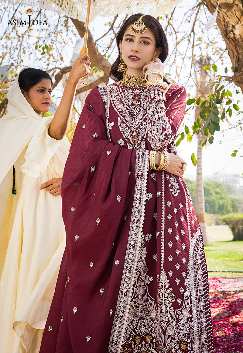AJMQ-12 EMBROIDERED CHANDERI COTTON 3 PCS - Image 5