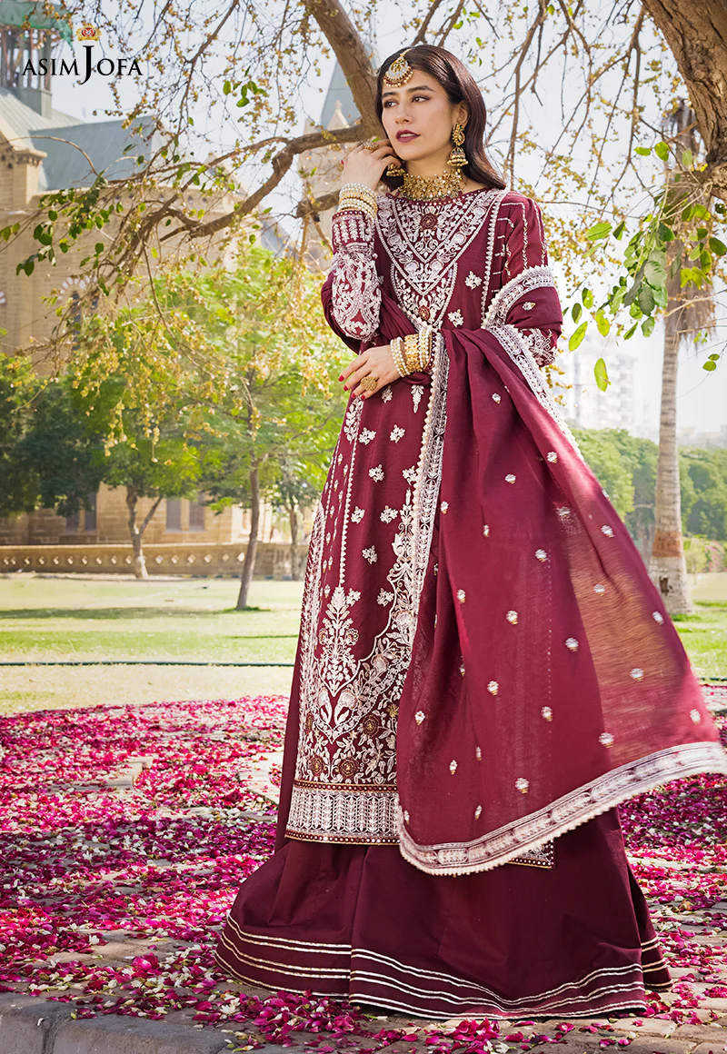 AJMQ-12 EMBROIDERED CHANDERI COTTON 3 PCS - Image 6