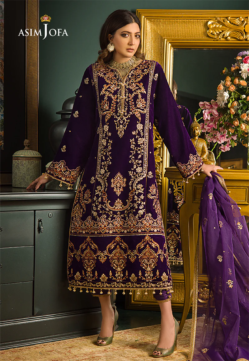 AJMR-02 EMBROIDERED VELVET 3 PCS - Image 4