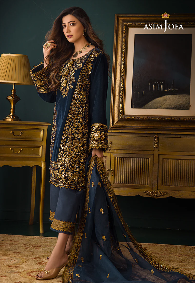 AJMR-09 EMBROIDERED VELVET 3 PCS - Image 5