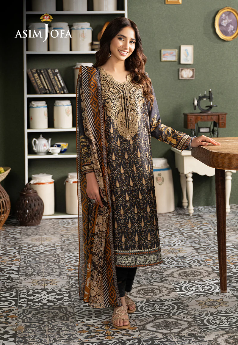 AJOD-25 EMBROIDERED SWISS LAWN 3 PCS - Image 3