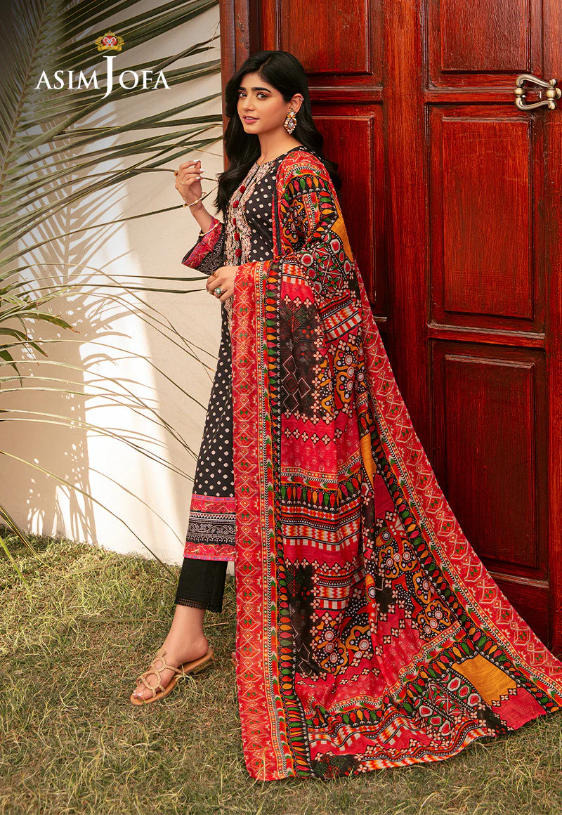 AJODD-24-XS EMBROIDERED SWISS LAWN 3 PCS - Image 5