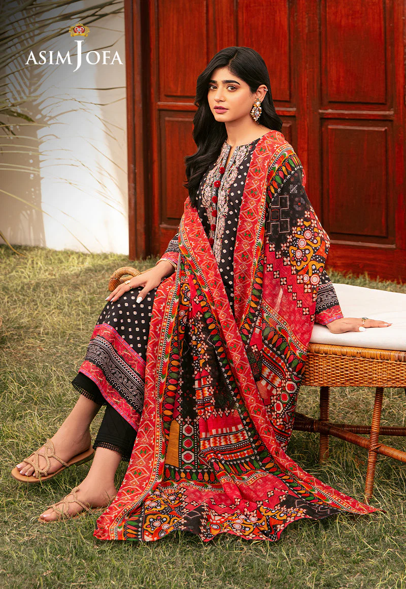 AJODD-24-XS EMBROIDERED SWISS LAWN 3 PCS - Image 8