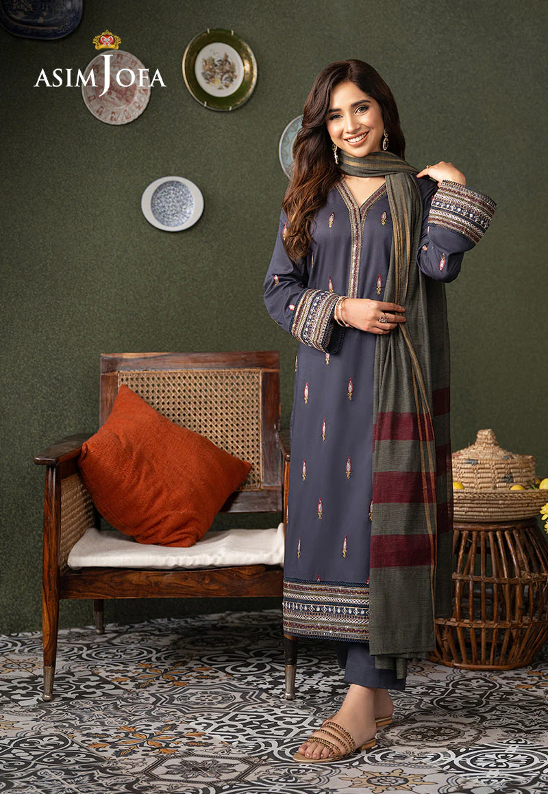 AJODD-32 EMBROIDERED CAMBRIC STITCHED 3 PCS - Image 4