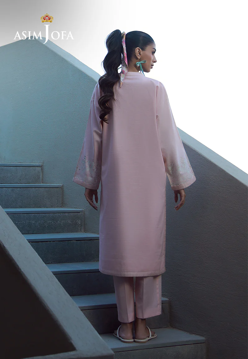 AJPB-130 EMBROIDERED RIB LAWN STITCHED 2 PCS - Image 2