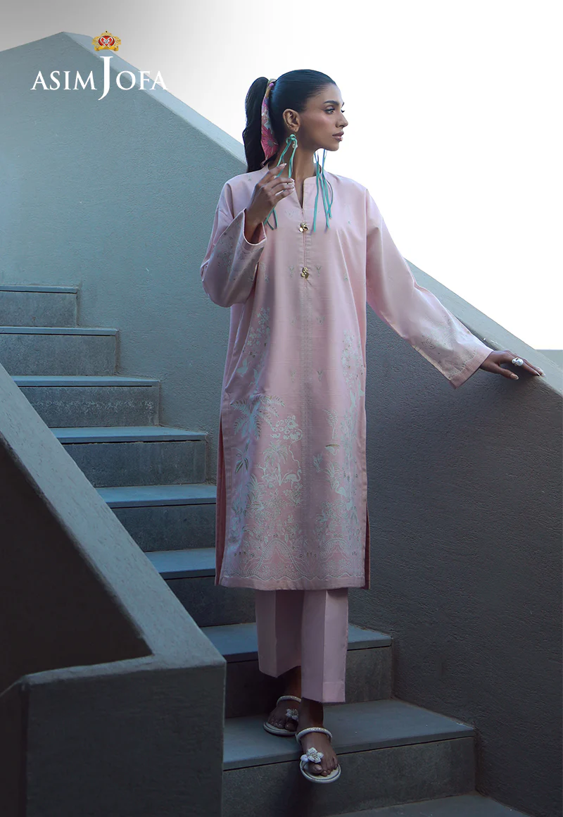 AJPB-130 EMBROIDERED RIB LAWN STITCHED 2 PCS - Image 3