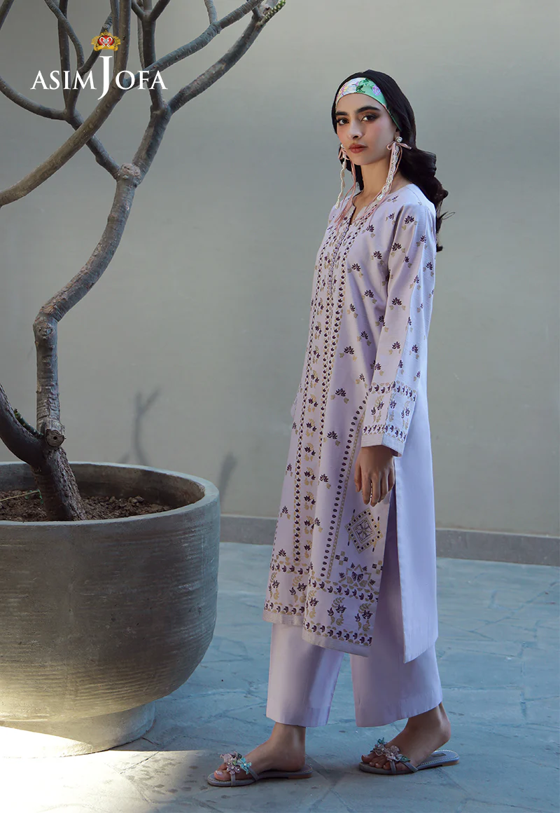 AJPB-132 PRINTED RIB LAWN STITCHED 2 PCS - Image 4