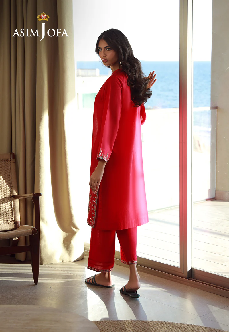 AJPB-139 EMBROIDERED SLUB RIB LAWN STITCHED 2 PCS - Image 2