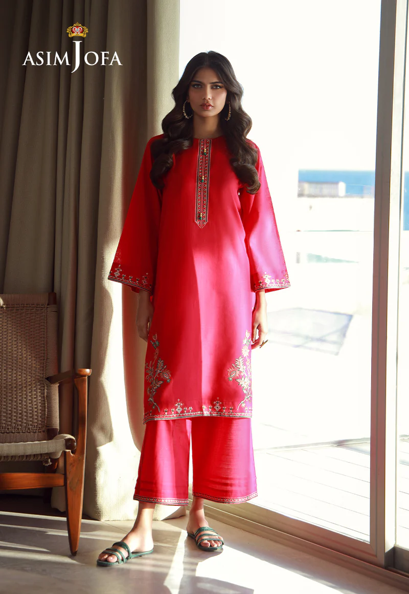 AJPB-139 EMBROIDERED SLUB RIB LAWN STITCHED 2 PCS - Image 3