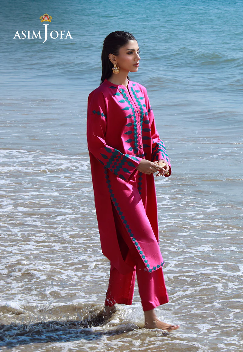 AJPB-148 EMBROIDERED LAWN CHECK STITCHED 2 PCS - Image 4