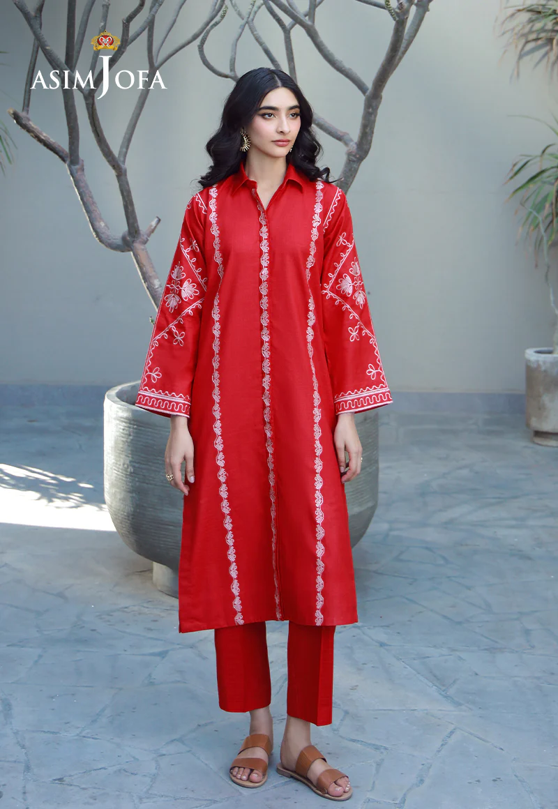 AJPB-149 EMBROIDERED LAWN CHECK STITCHED 2 PCS - Image 3