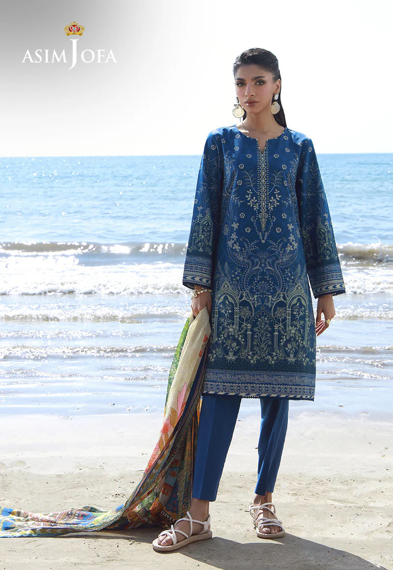 AJPB-154 PRINTED ARABIC LAWN STITCHED 3 PCS