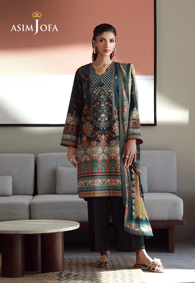 AJPB-158 PRINTED ARABIC LAWN STITCHED 3 PCS - Image 3