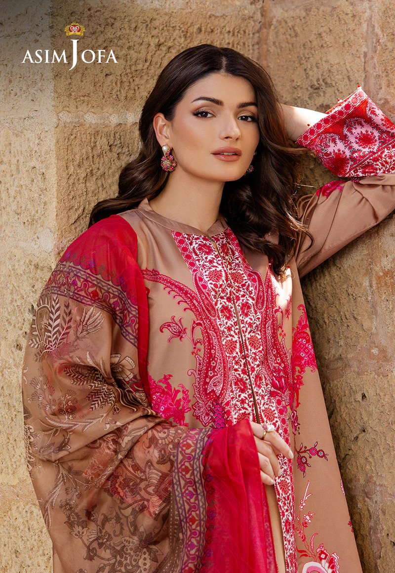 AJPB-202 PRINTED CHARMEUSE SILK STITCHED 3 PCS - Image 5