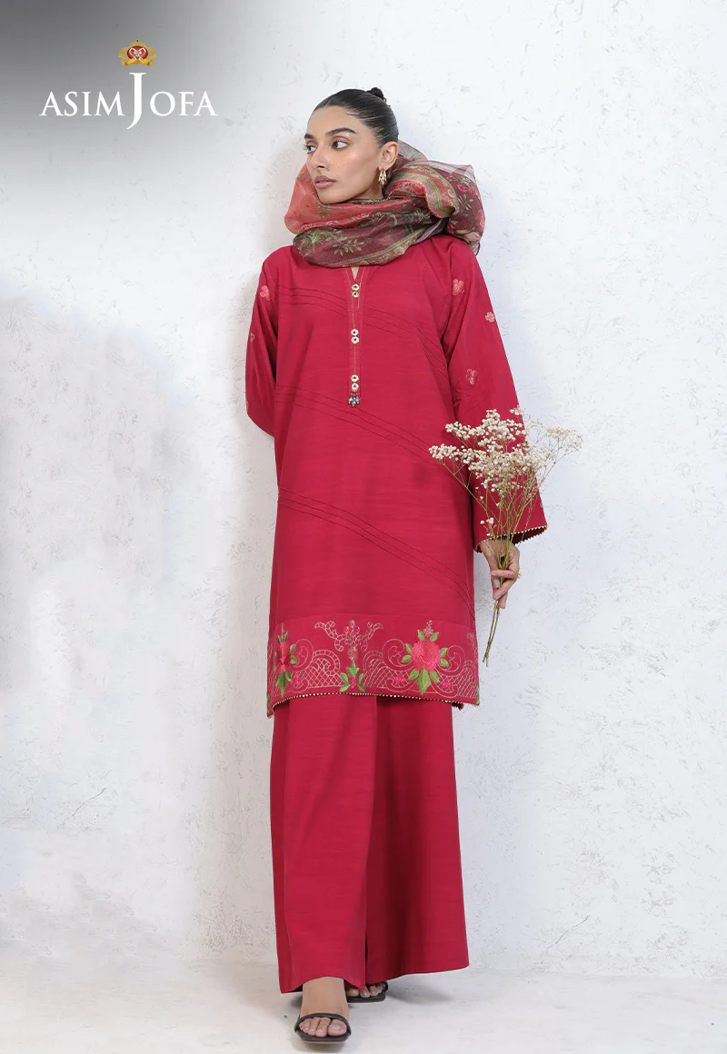 AJPB-236 EMBROIDERED RAW SILK STITCHED 3PCS