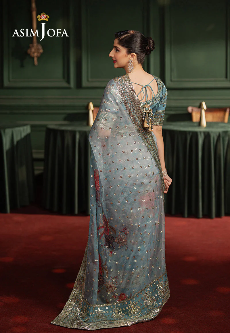 AJPFD-27 PRINTED EMBROIDERED SAREE Stitched 2 PCS - Image 2
