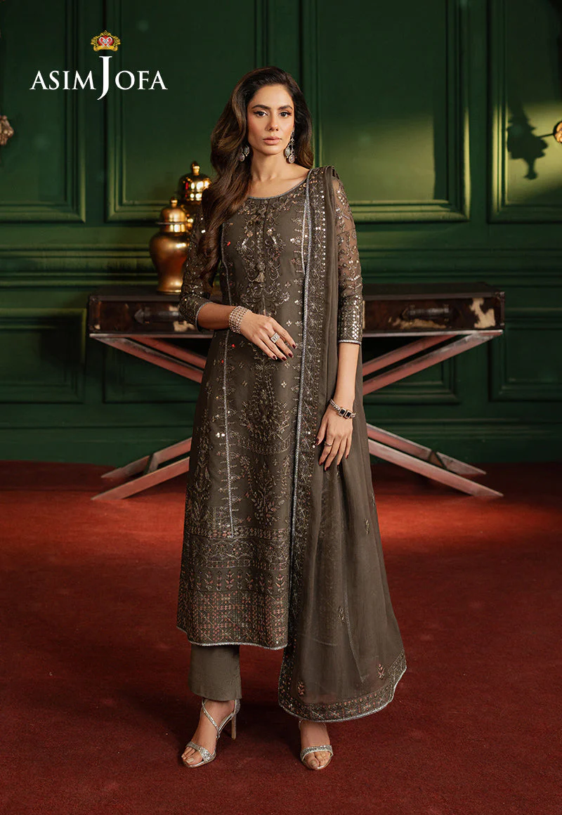 AJPFD-21 EMBROIDERED CHIFFON STITCHED 3 PCS