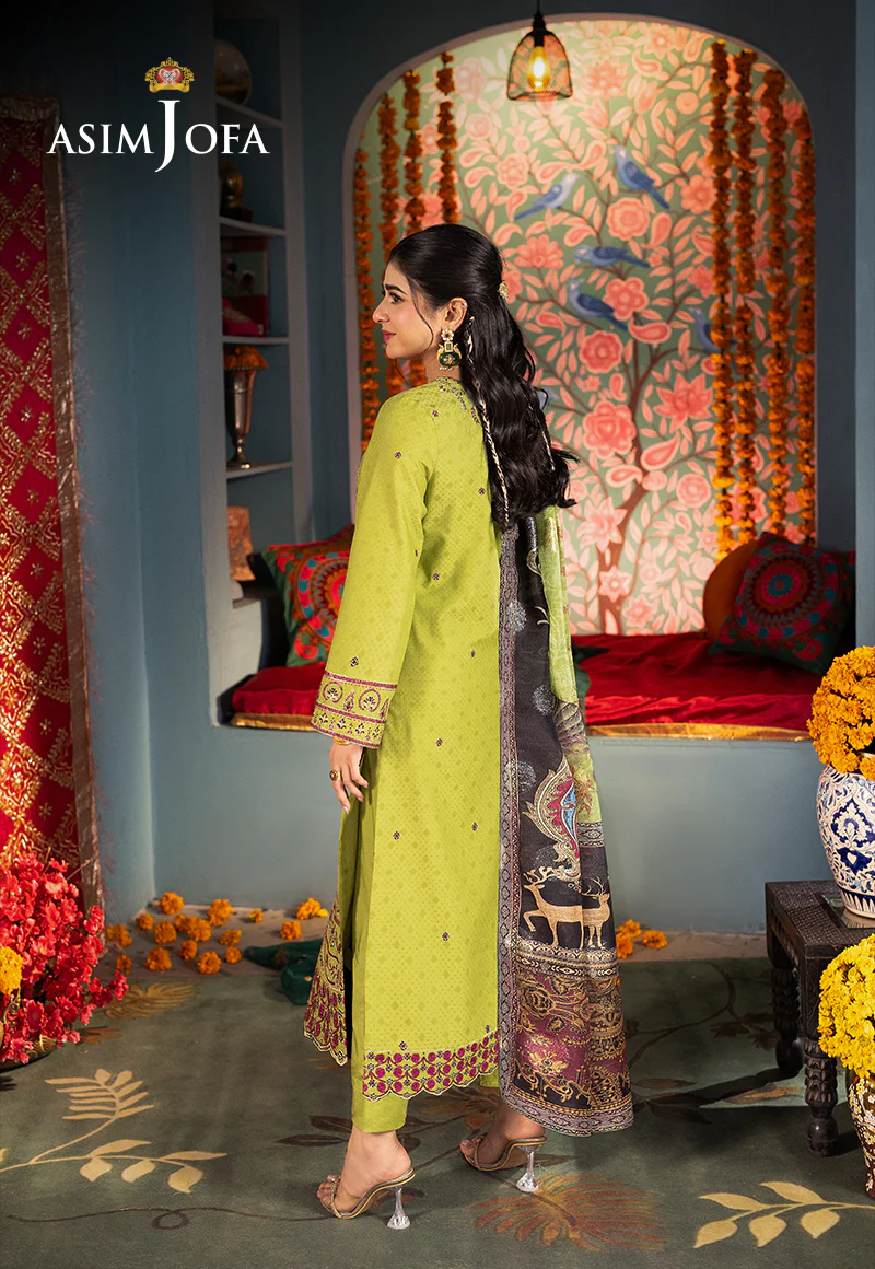 AJRAB-23 EMBROIDERED JACQUARD STITCHED 3 PCS - Image 2