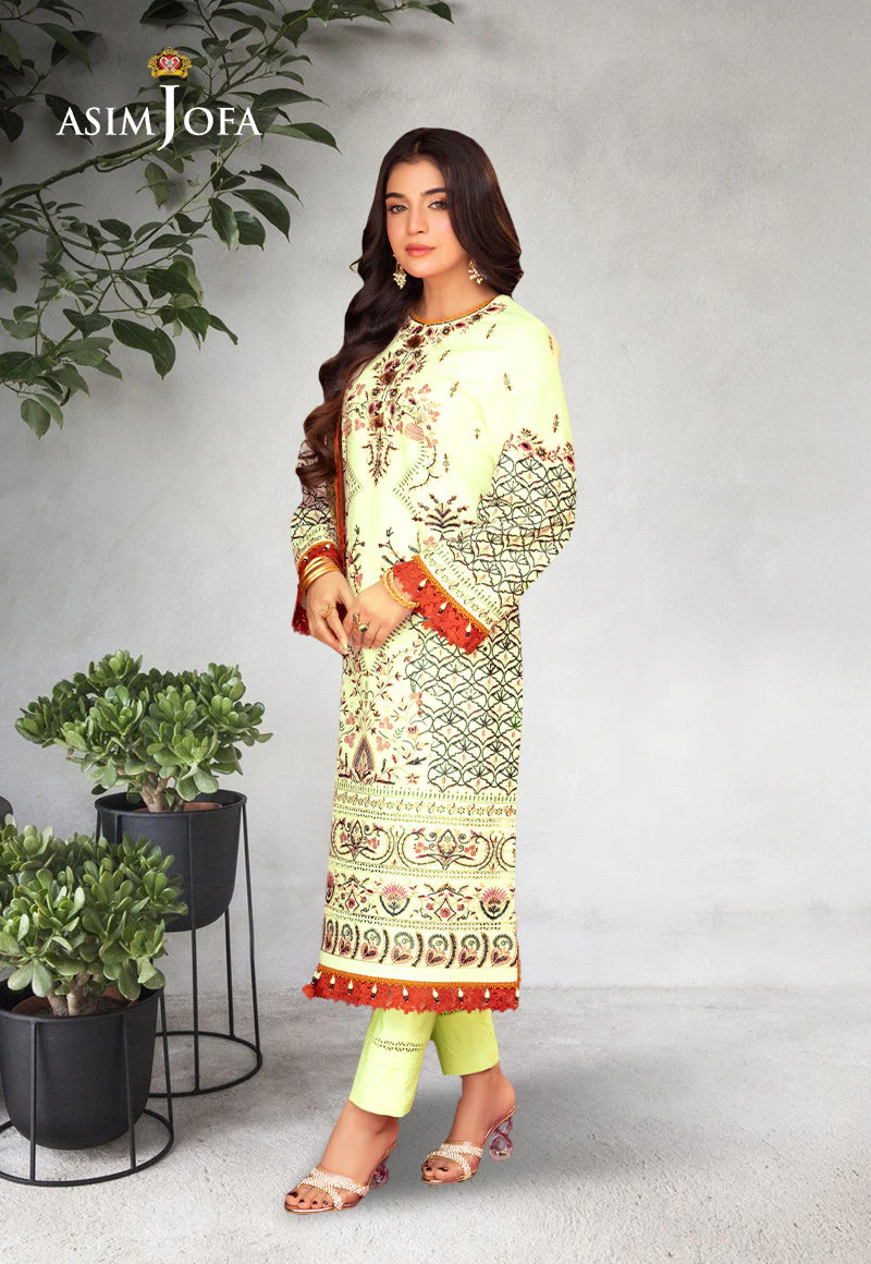 AJRAD-15 EMBROIDERED LAWN STITCHED 3 PCS