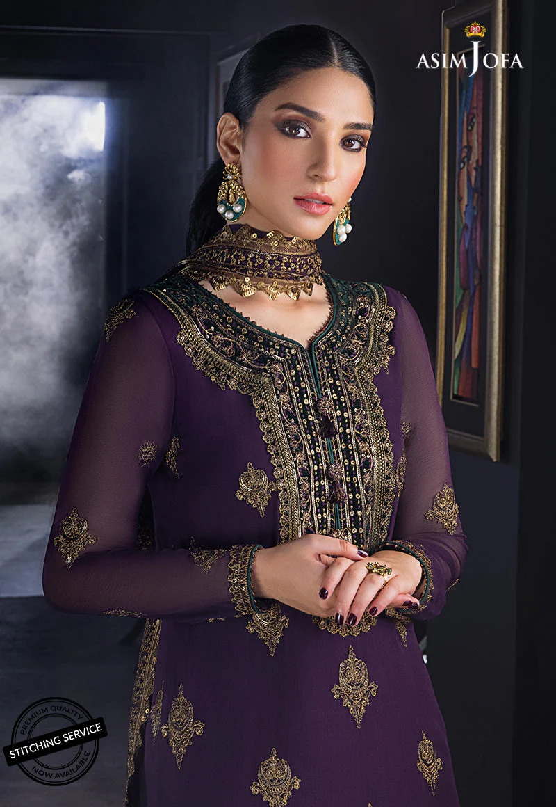 AJRE-04 EMBROIDERED CHIFFON 3 PCS - Image 4