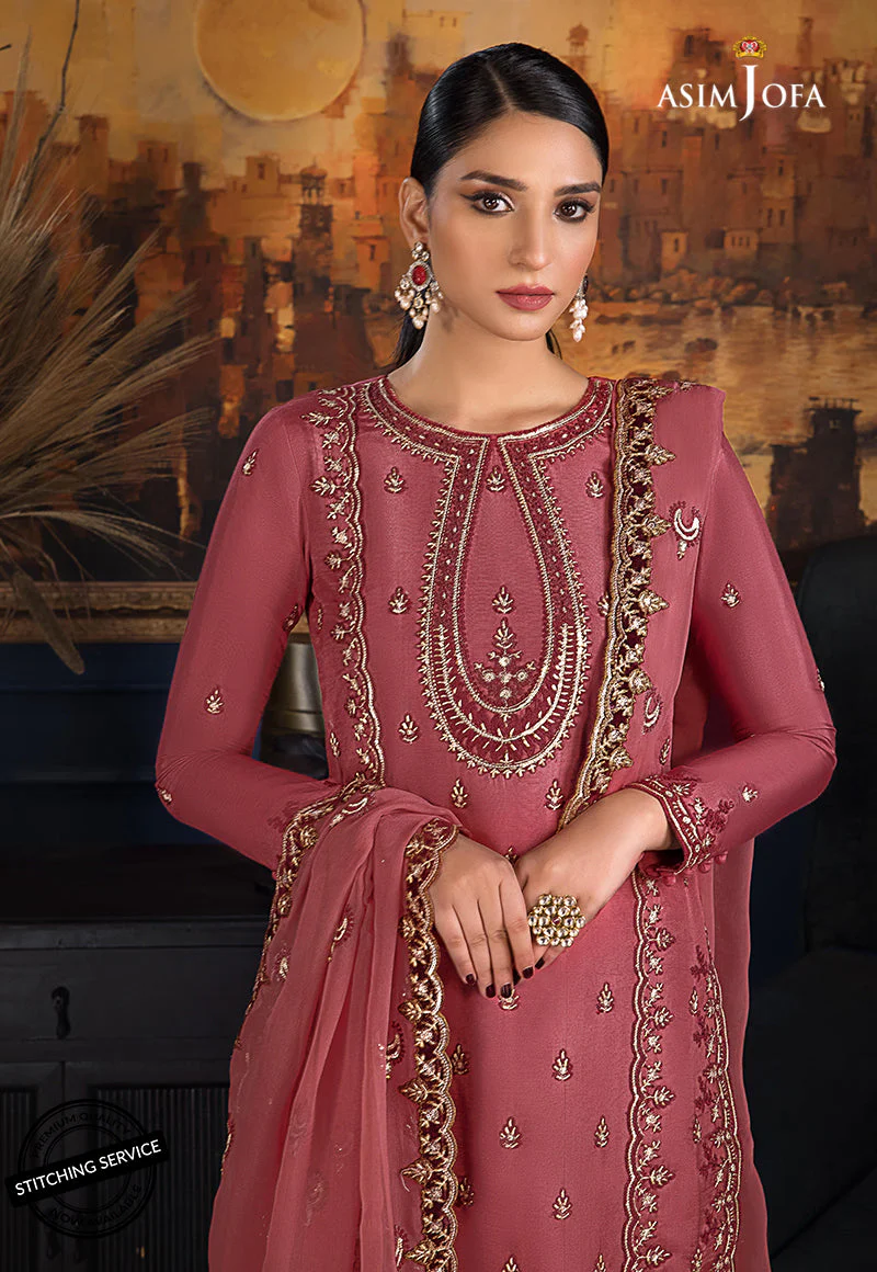 AJRED-07 EMBROIDERED STITCHED 3 PCS - Image 2