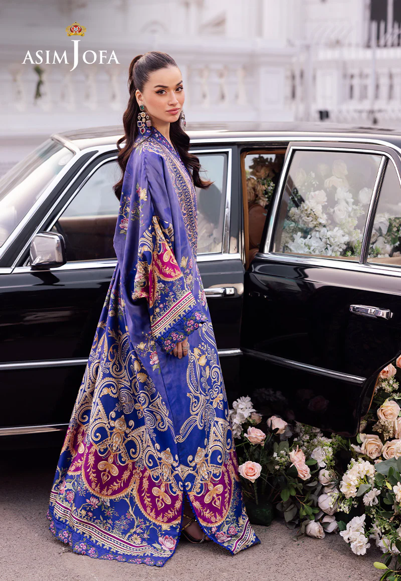 AJRS-06 DIGITALLY PRINTED EMBROIDERED BLENDED SILK 1 PC - Image 8