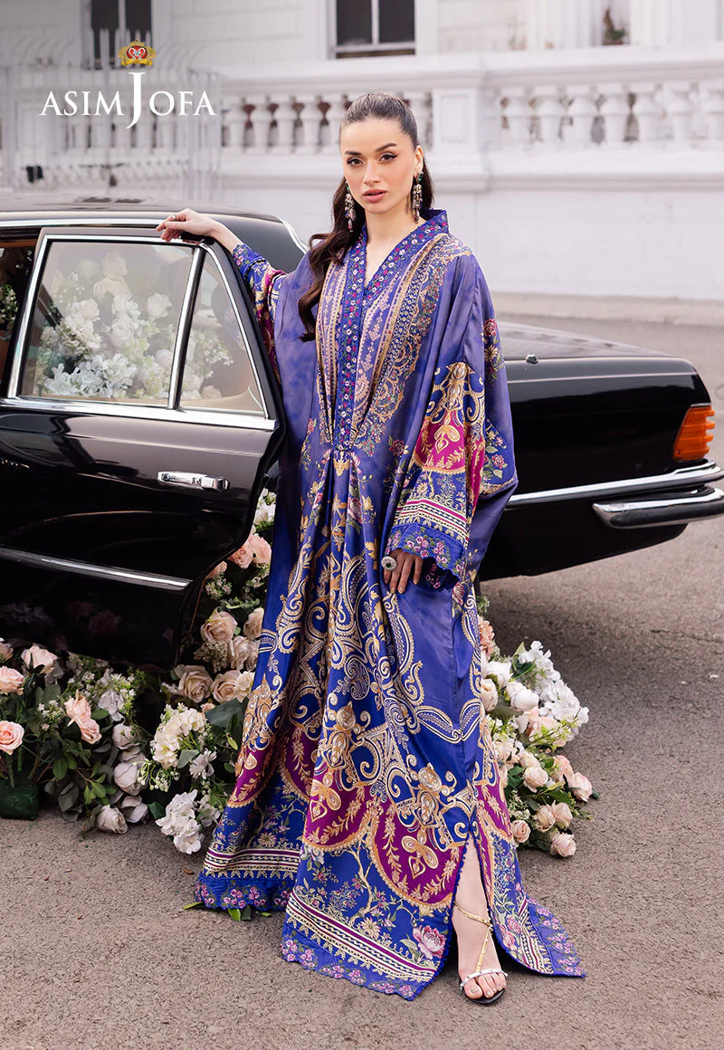 AJRSD-06 DIGITALLY PRINTED EMBROIDERED BLENDED SILK STITCHED 1 PC - Image 3