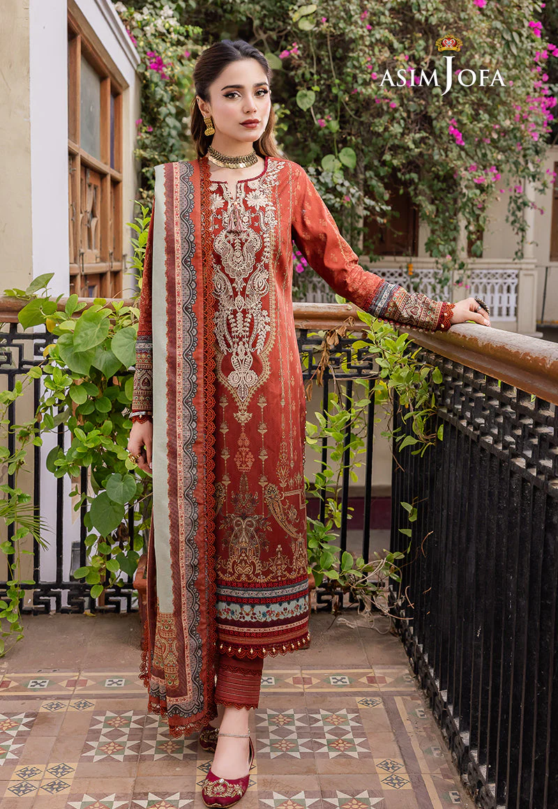 AJRW-08 DESIGNERS STITCHED EMBROIDERED PREMIUM WINTER COTTON 3 PCS - Image 10
