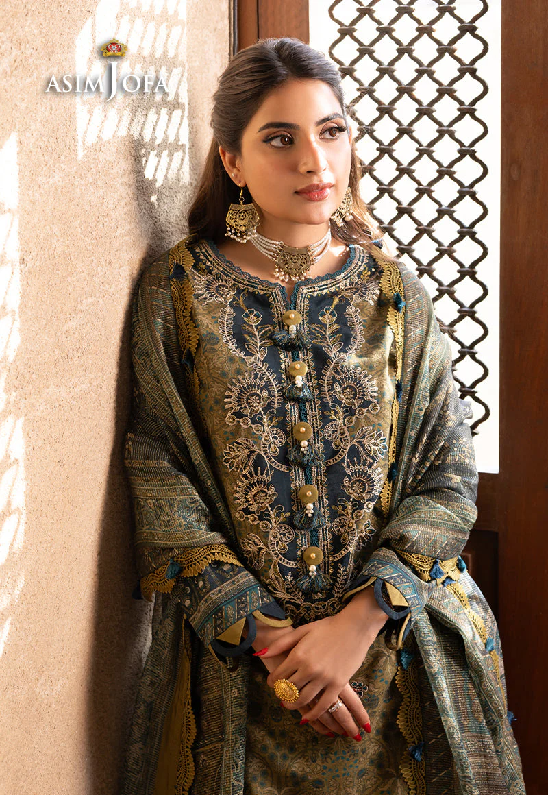 AJRW-14 DESIGNERS STITCHED EMBROIDERED SLUB 3 PCS - Image 5