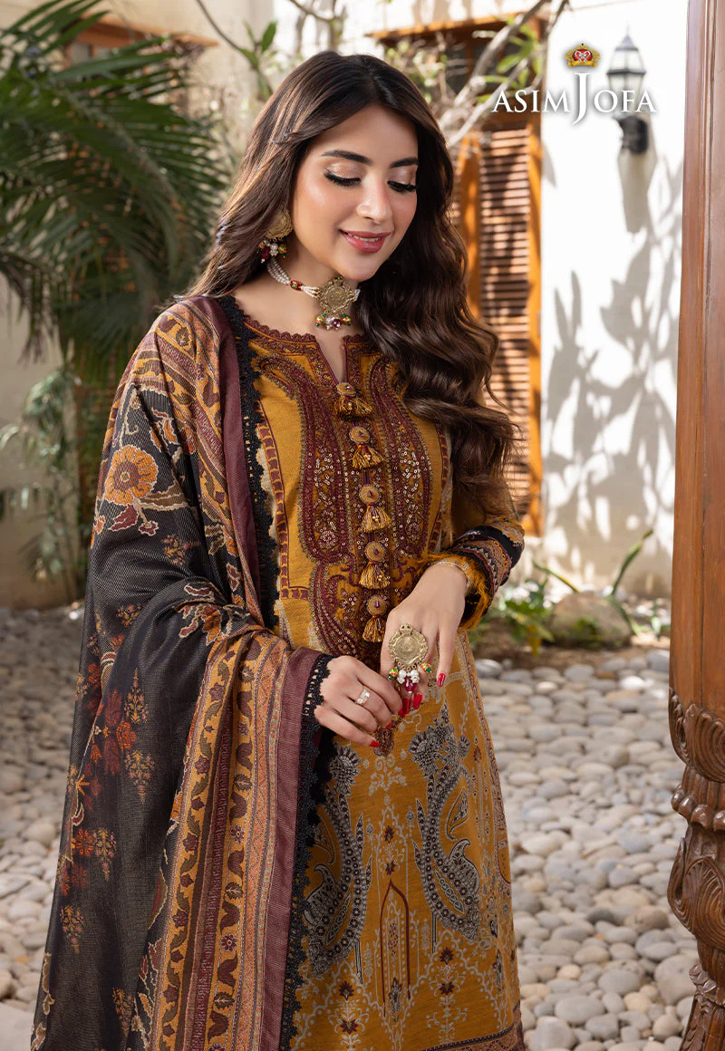 AJRW-18 DESIGNERS STITCHED EMBROIDERED SLUB 3 PCS - Image 9