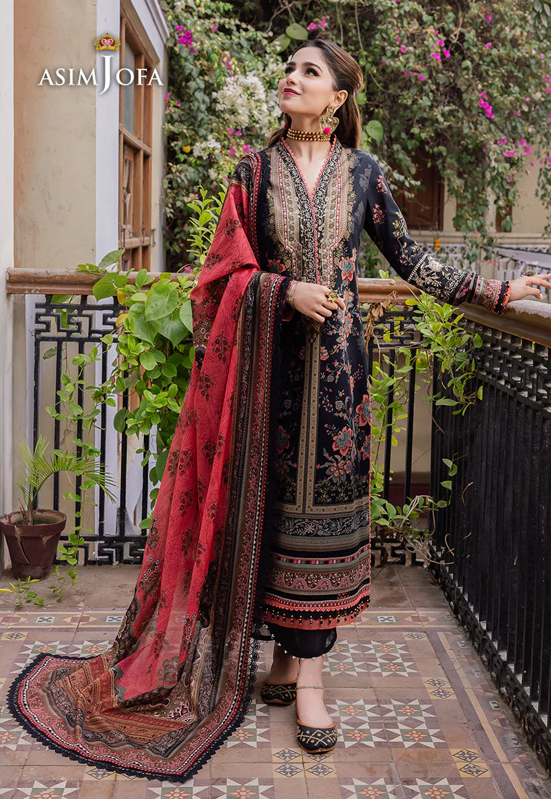 AJRW-23 DESIGNERS STITCHED EMBROIDERED PREMIUM WINTER COTTON 3 PCS - Image 9
