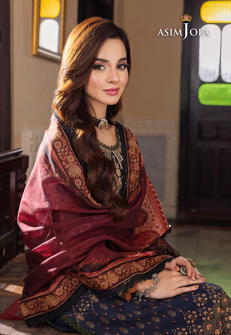AJRW-25 DESIGNERS STITCHED EMBROIDERED PREMIUM WINTER COTTON 3 PCS - Image 4