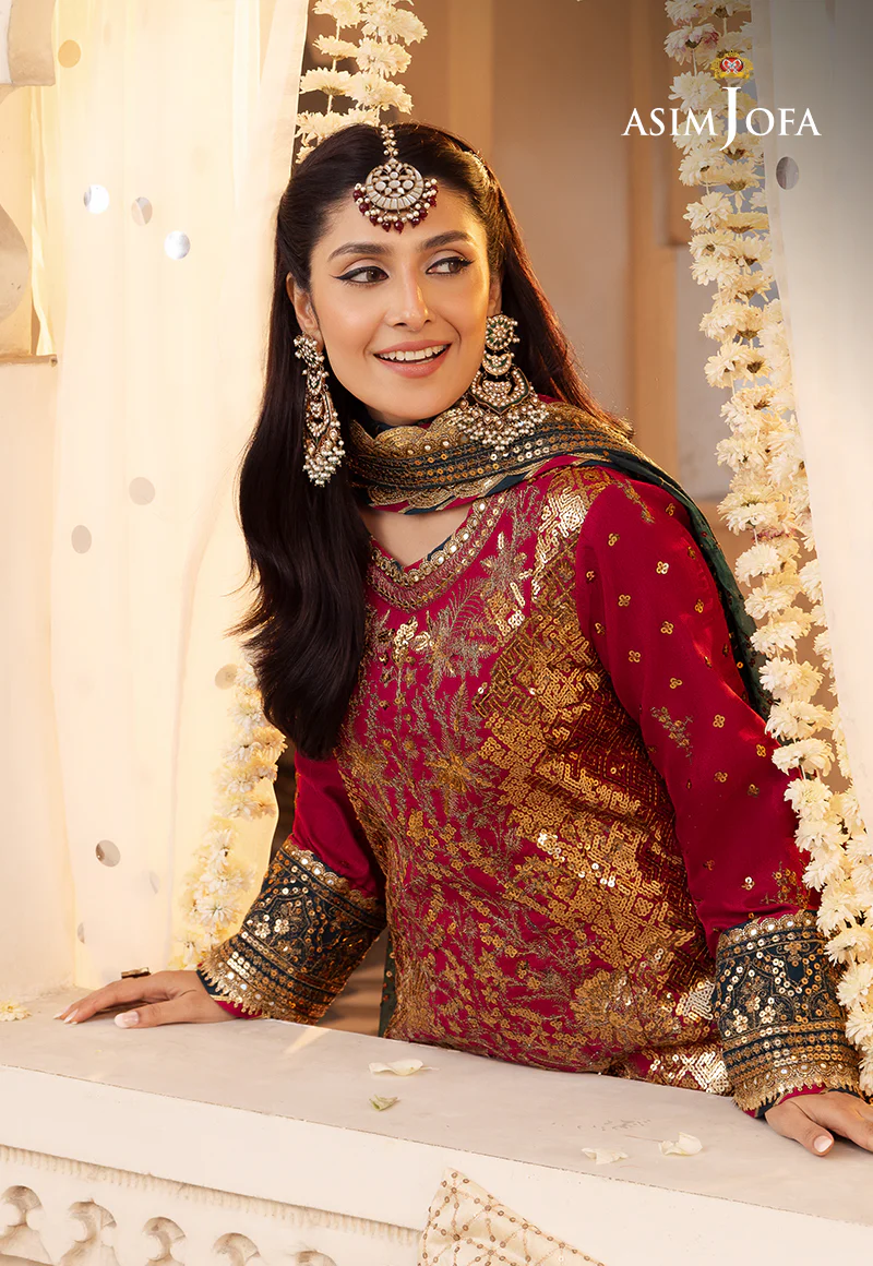 AJSH-19 EMBROIDERED RAW SILK 3 PCS - Image 4