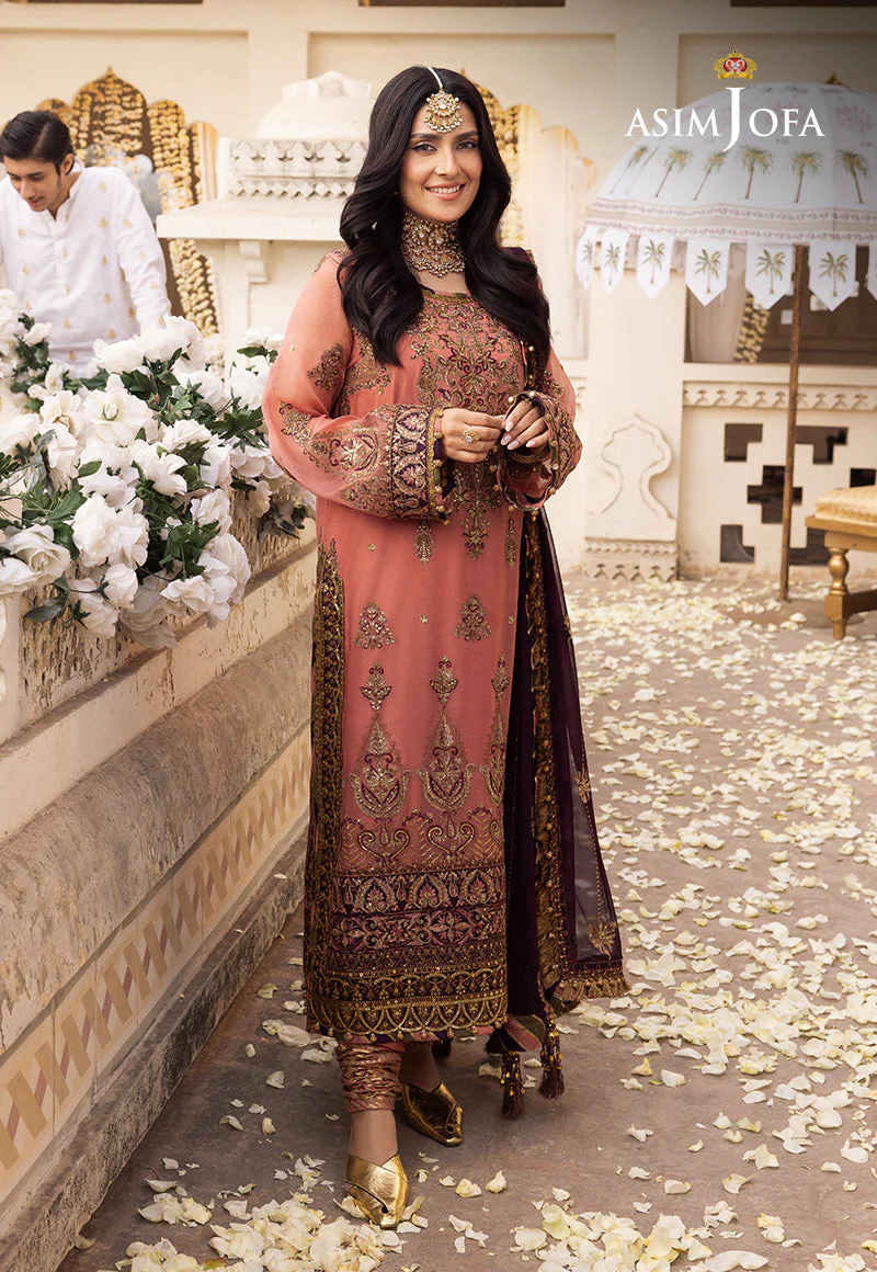 AJSHD-13 EMBROIDERED CHIFFON STITCHED 2 PCS - Image 3