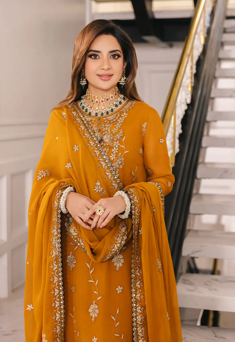 AJSMD-27 EMBROIDERED CHIFFON STITCHED 3 PCS - Image 8