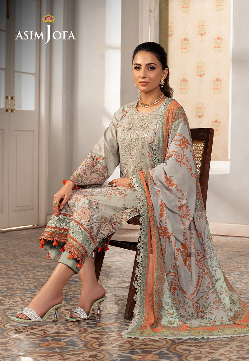Ajso-113 Unstitched 2 Pcs Shirt Dupatta - Image 5