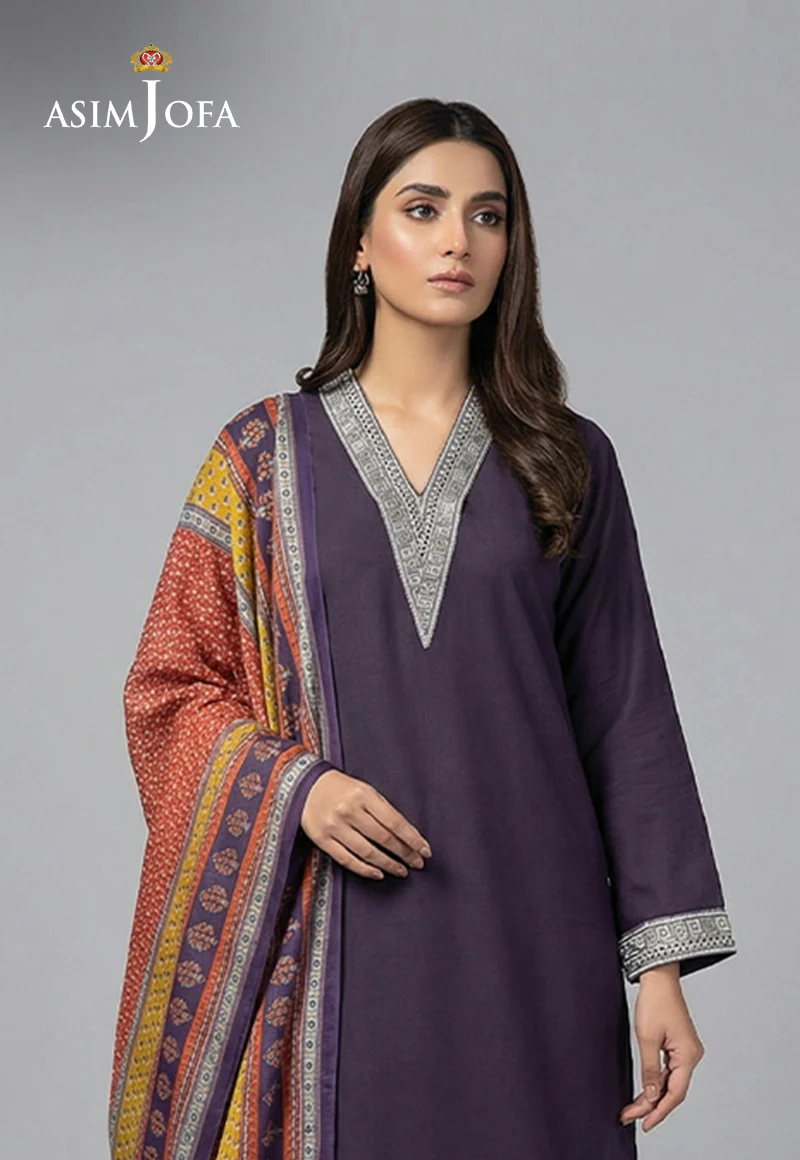 Ajso-126 Unstitched 3 Pcs Shirt Dupatta Trouser - Image 2