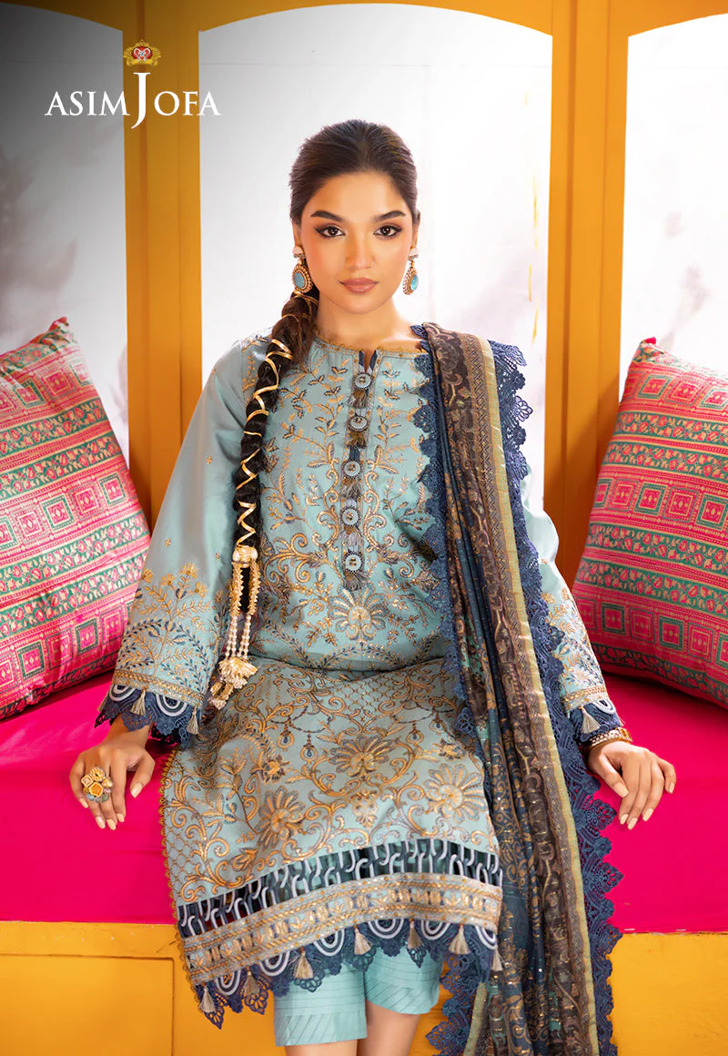 Ajso-149 Unstitched 2 Pcs Shirt Trouser - Image 12