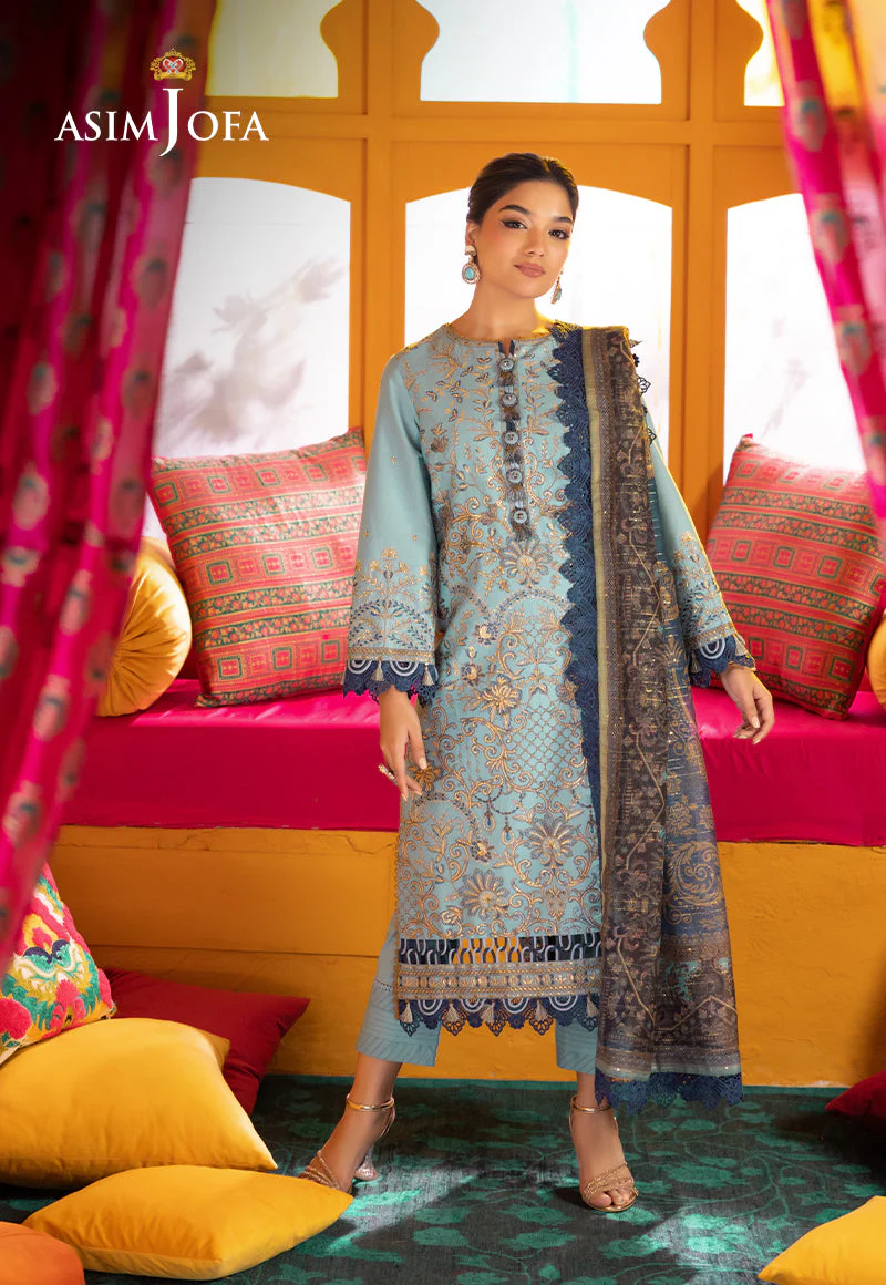 Ajso-149 Unstitched 2 Pcs Shirt Trouser - Image 8