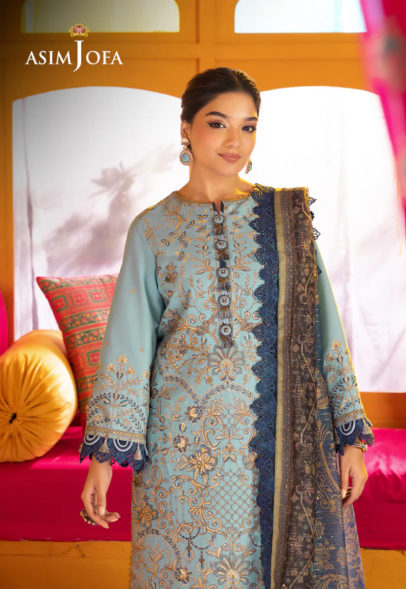 Ajso-149 Unstitched 2 Pcs Shirt Trouser - Image 9