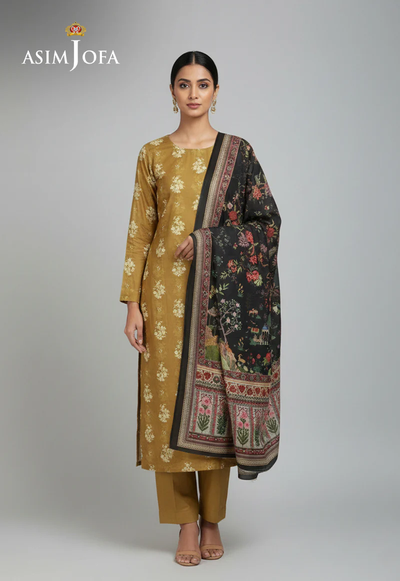 Ajso-151 Unstitched 2 Pcs Shirt Dupatta