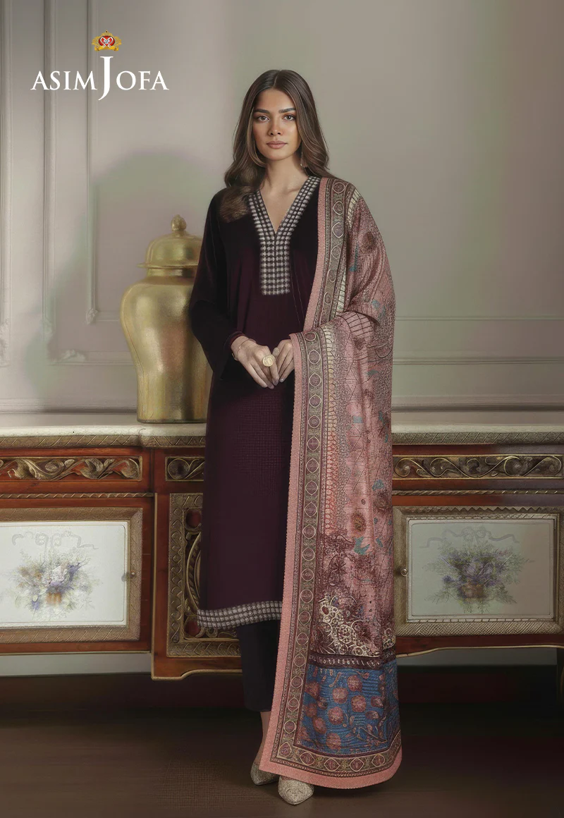 Ajso-205 Unstitched 3 Pcs Shirt Dupatta Trouser