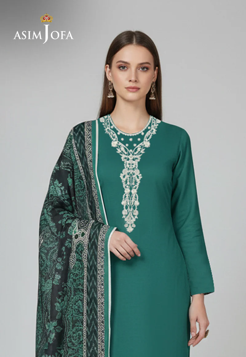 Ajso-212 Unstitched 3 Pcs Shirt Dupatta Trouser - Image 2
