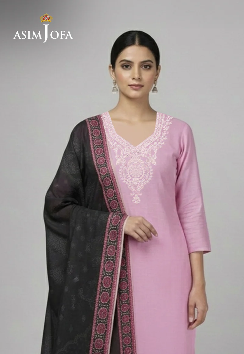 Ajso-216 Unstitched 3 Pcs Shirt Dupatta Trouser - Image 2