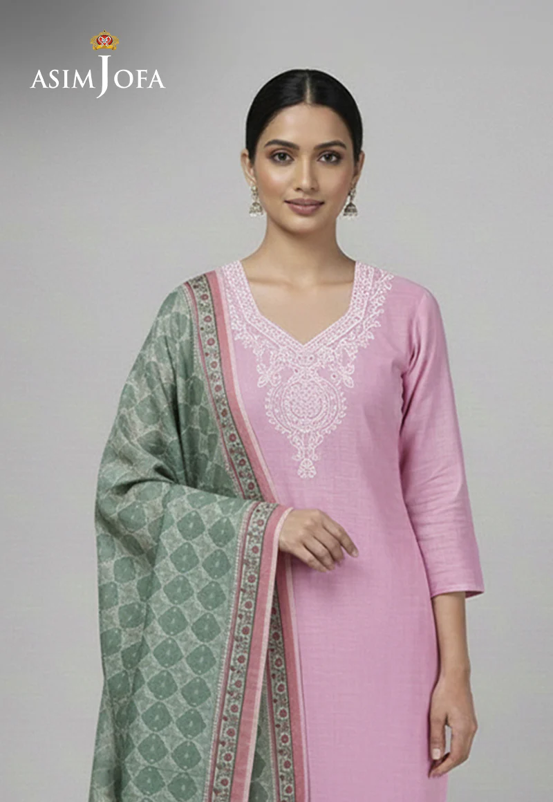 Ajso-217 Unstitched 3 Pcs Shirt Dupatta Trouser - Image 2