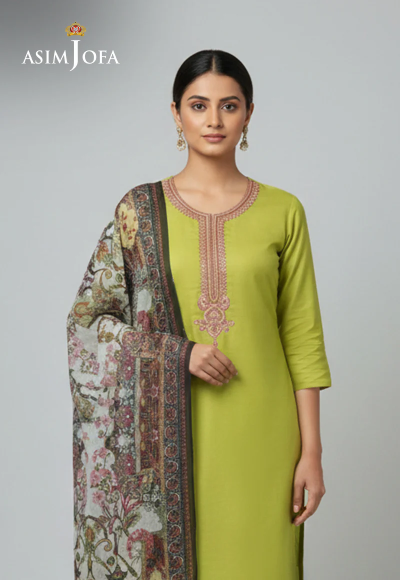Ajso-223 Unstitched 3 Pcs Shirt Dupatta Trouser - Image 2