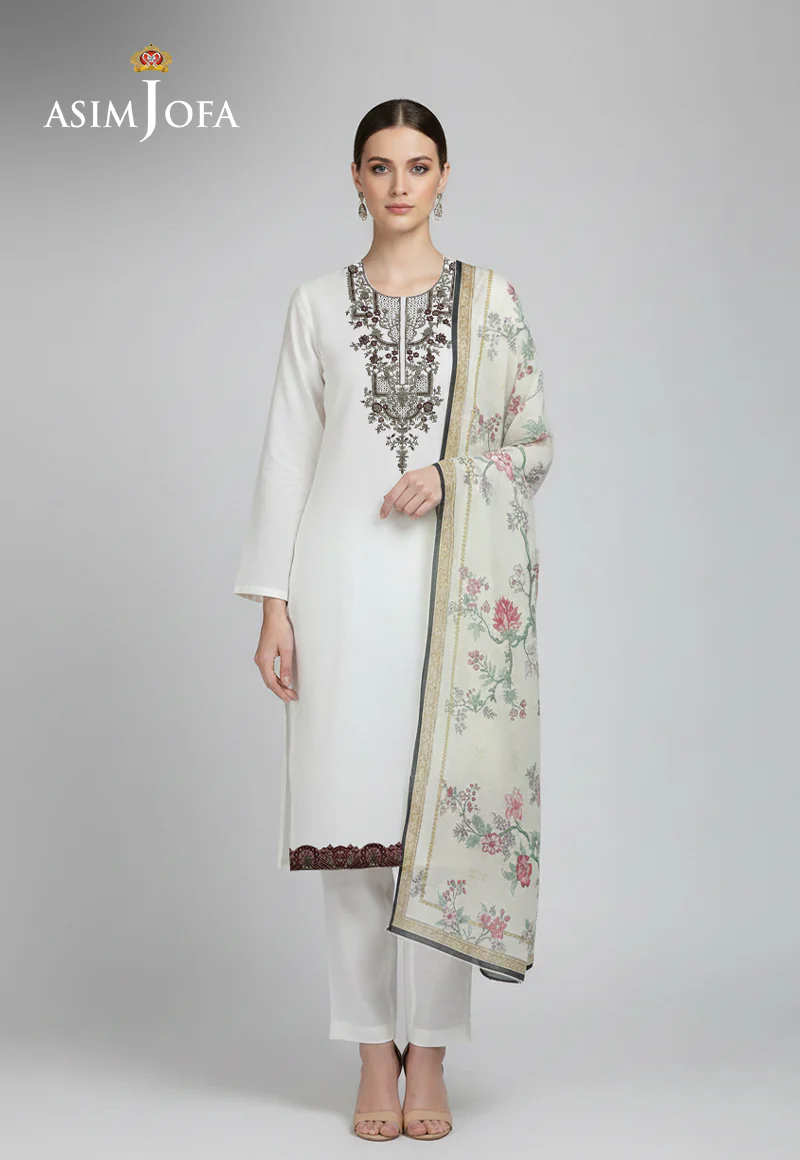 AJSO-229 Unstitched 3 Pcs Shirt Dupatta Trouser - Image 2