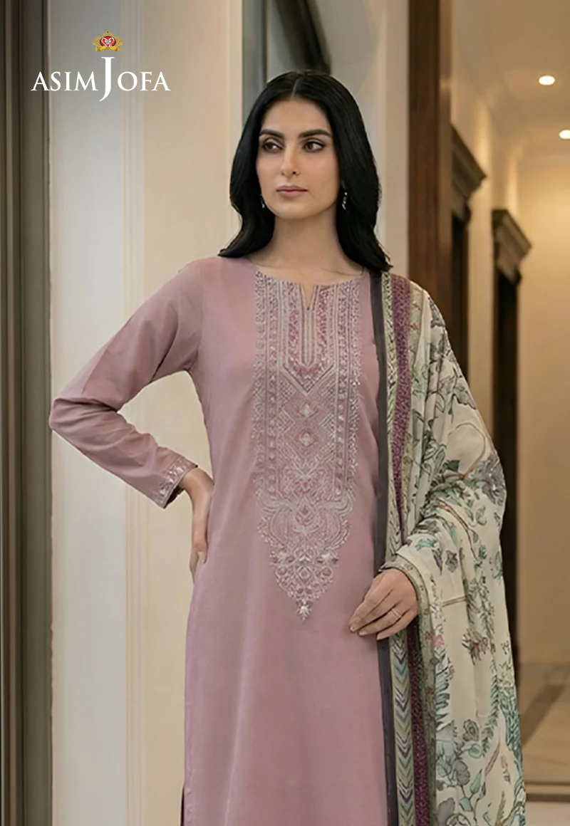 Ajso-234 Unstitched 3 Pcs Shirt Dupatta Trouser - Image 2