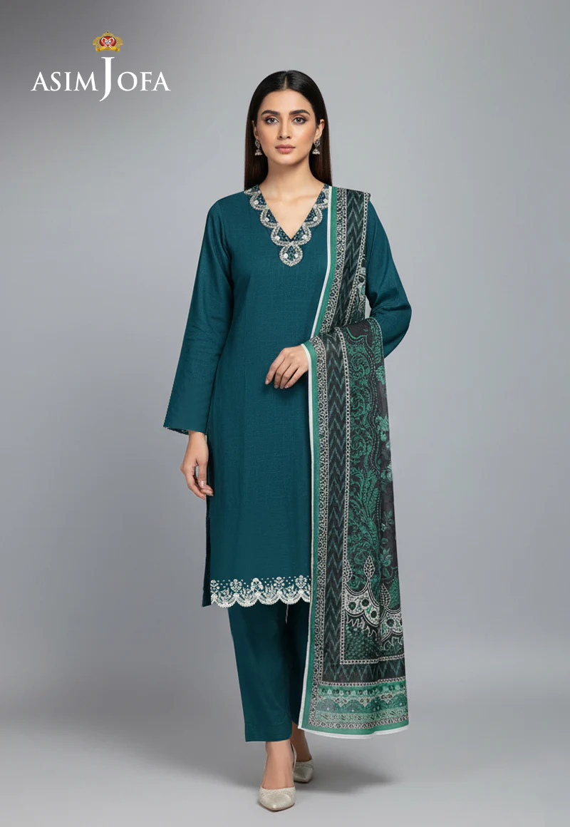 Ajso-236 Unstitched 3 Pcs Shirt Dupatta Trouser