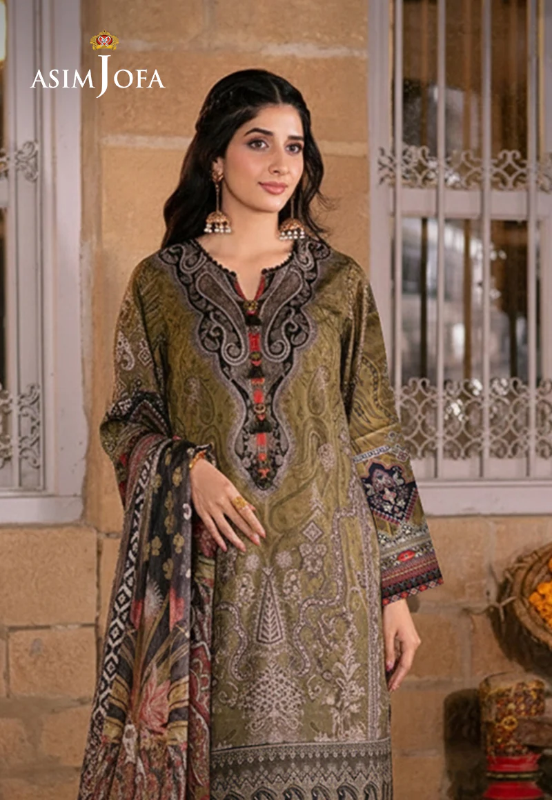 Ajso-279 Unstitched 3 Pcs Shirt Dupatta Trouser - Image 2